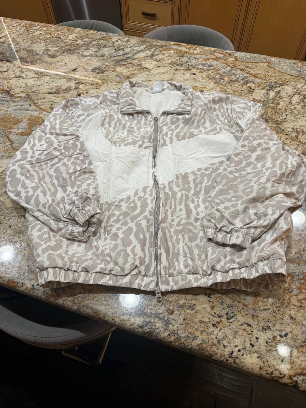 Nike Women's Neutral Animal-Print Bomber Jacket and pant tracksuit